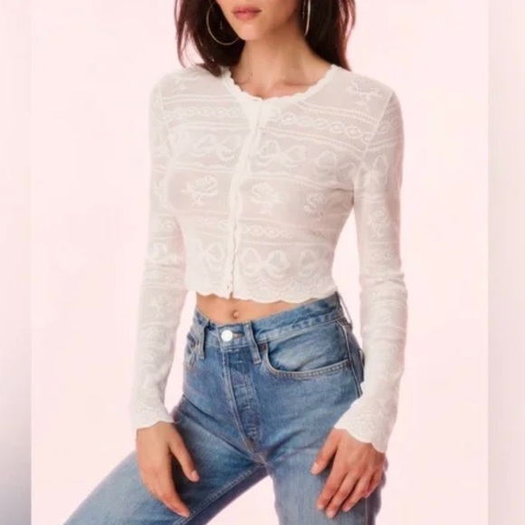 LoveShackFancy Gretta Knit Bow CARDIGAN NWT never worn no flaws.